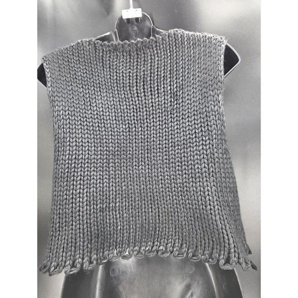 Zara Black Crew Neck Sweater Chunky Knit Shirt Women's Size Small Black - Picture 8 of 8